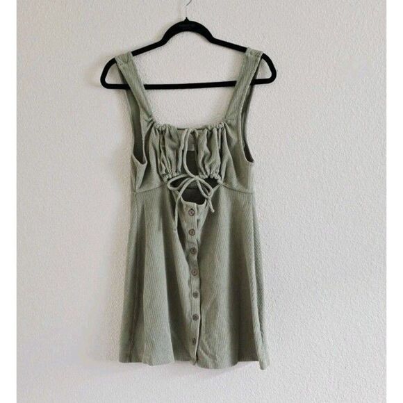 Free People Beach Olivia Mini Dress Green Size Medium - Picture 2 of 6